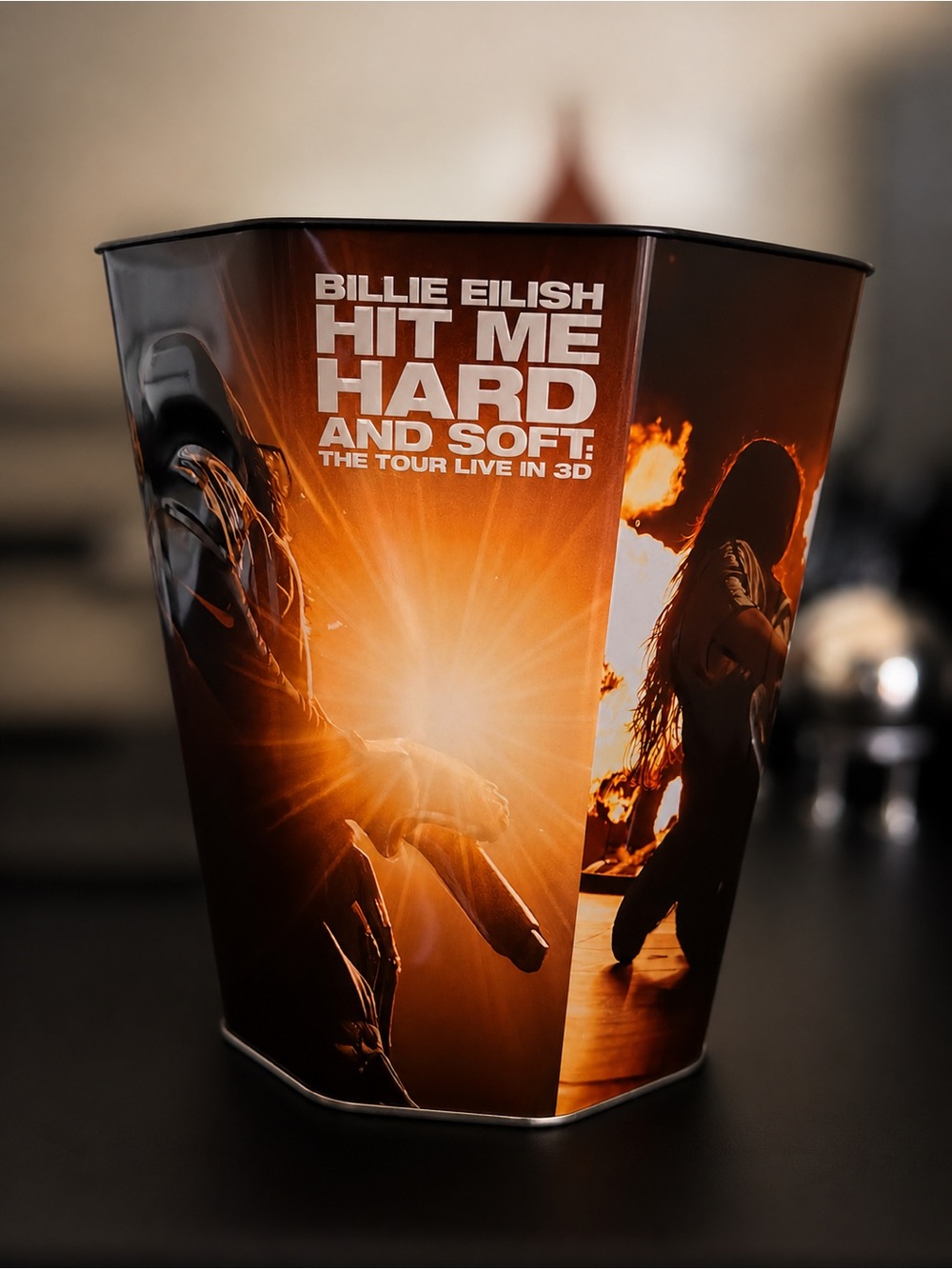 Billie Eilish 'Hit Me Hard and Soft' Tour Popcorn Tin - Orange Graphic